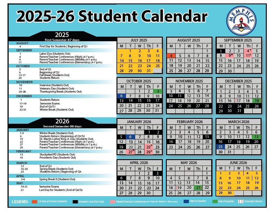 2025-2026 Student Calendar